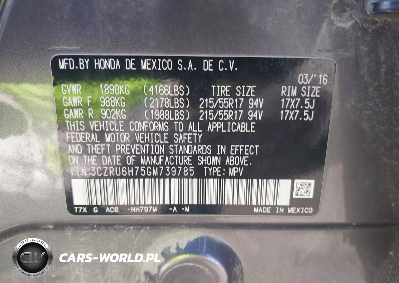 2016 Honda Hr-V Ex-L VIN:3CZRU6H75GM739785 - 9