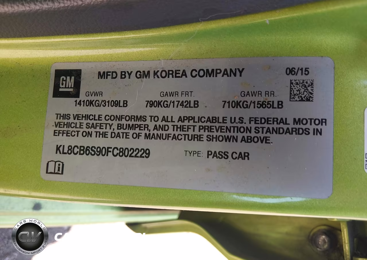 2015 Chevrolet Spark Ls Cvt VIN:KL8CB6S90FC802229 - 9