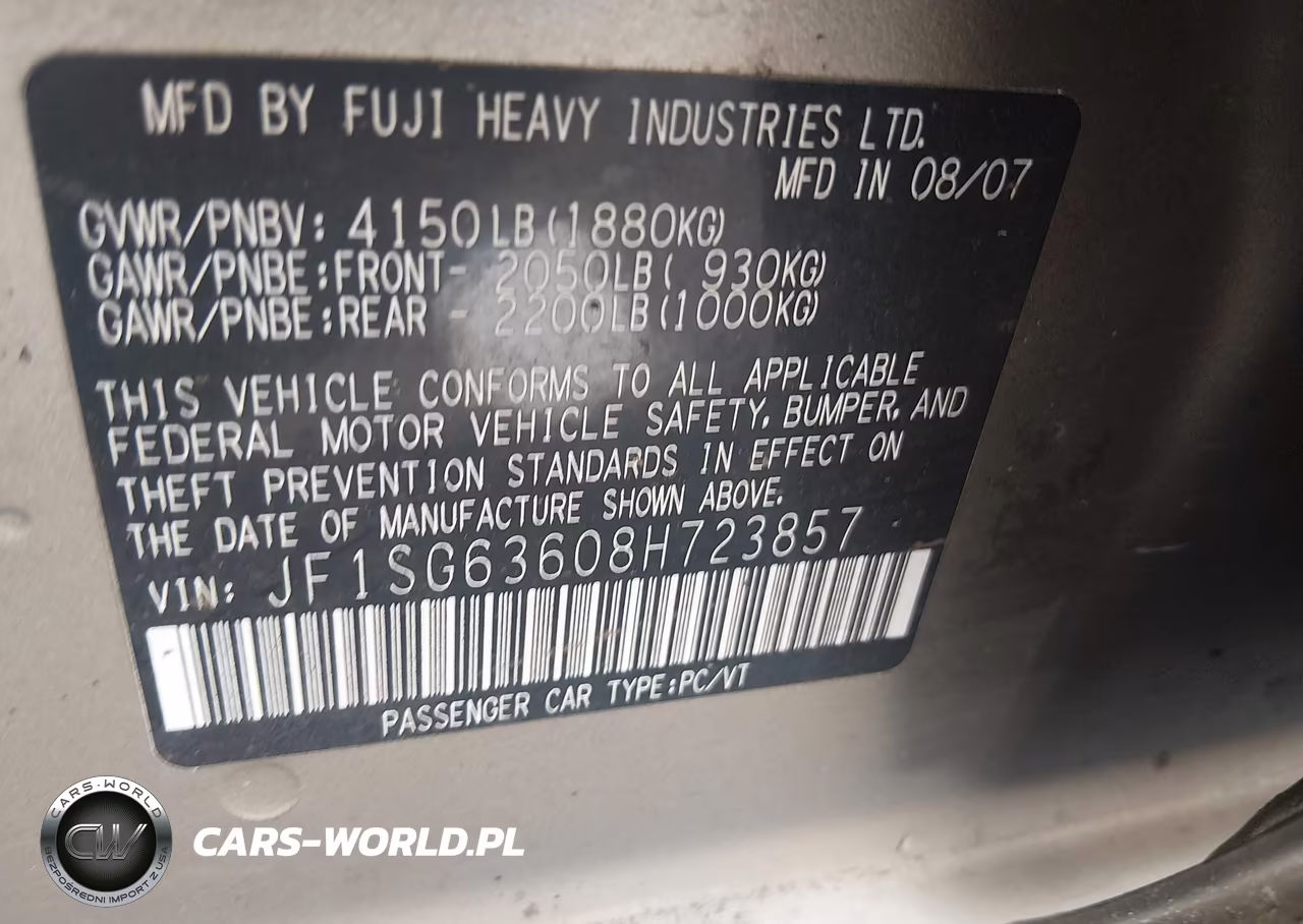 2008 Subaru Forester 2.5X VIN:JF1SG63608H723857 - 9