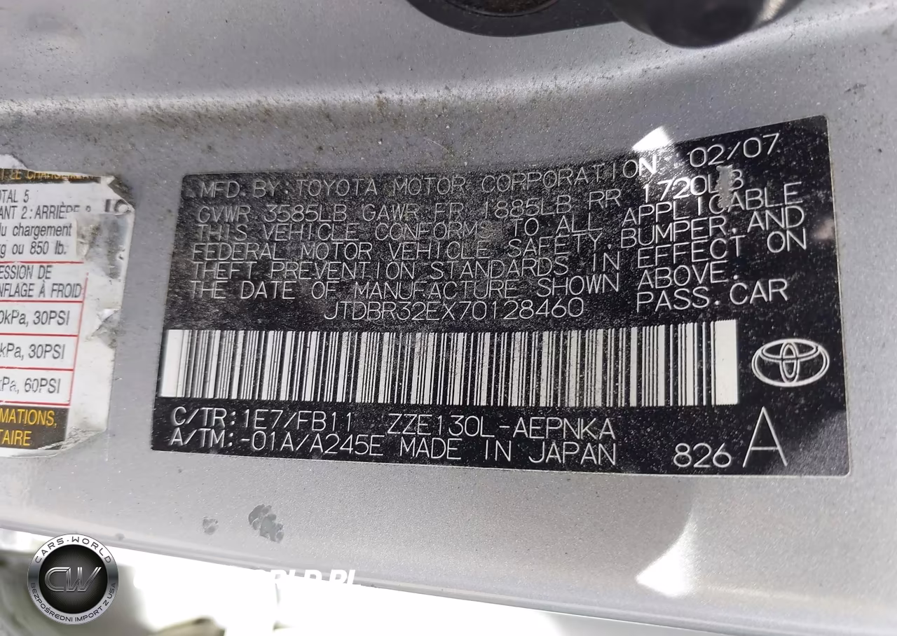 2007 Toyota Corolla Le VIN:JTDBR32EX70128460 - 9