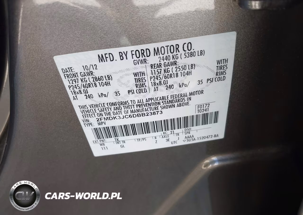 2013 Ford Edge Sel VIN:2FMDK3JC6DBB23873 - 9