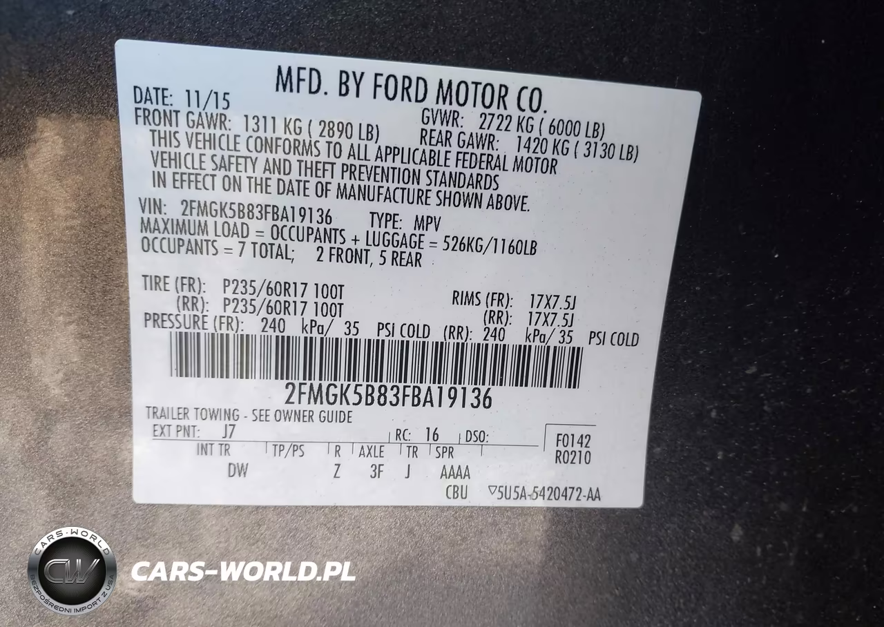 2015 Ford Flex Se VIN:2FMGK5B83FBA19136 - 9