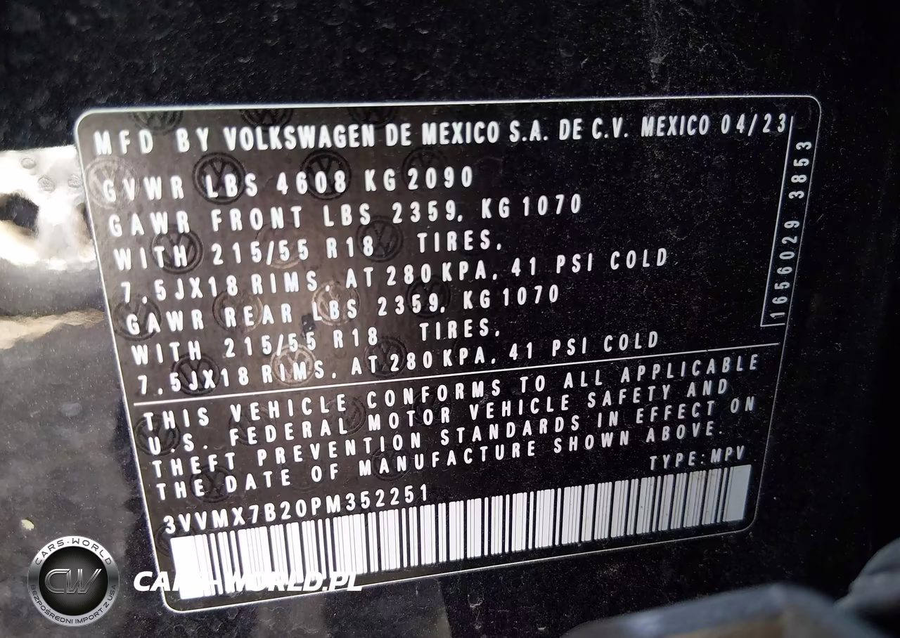 2023 Volkswagen Taos 1.5T S VIN:3VVMX7B20PM352251 - 9