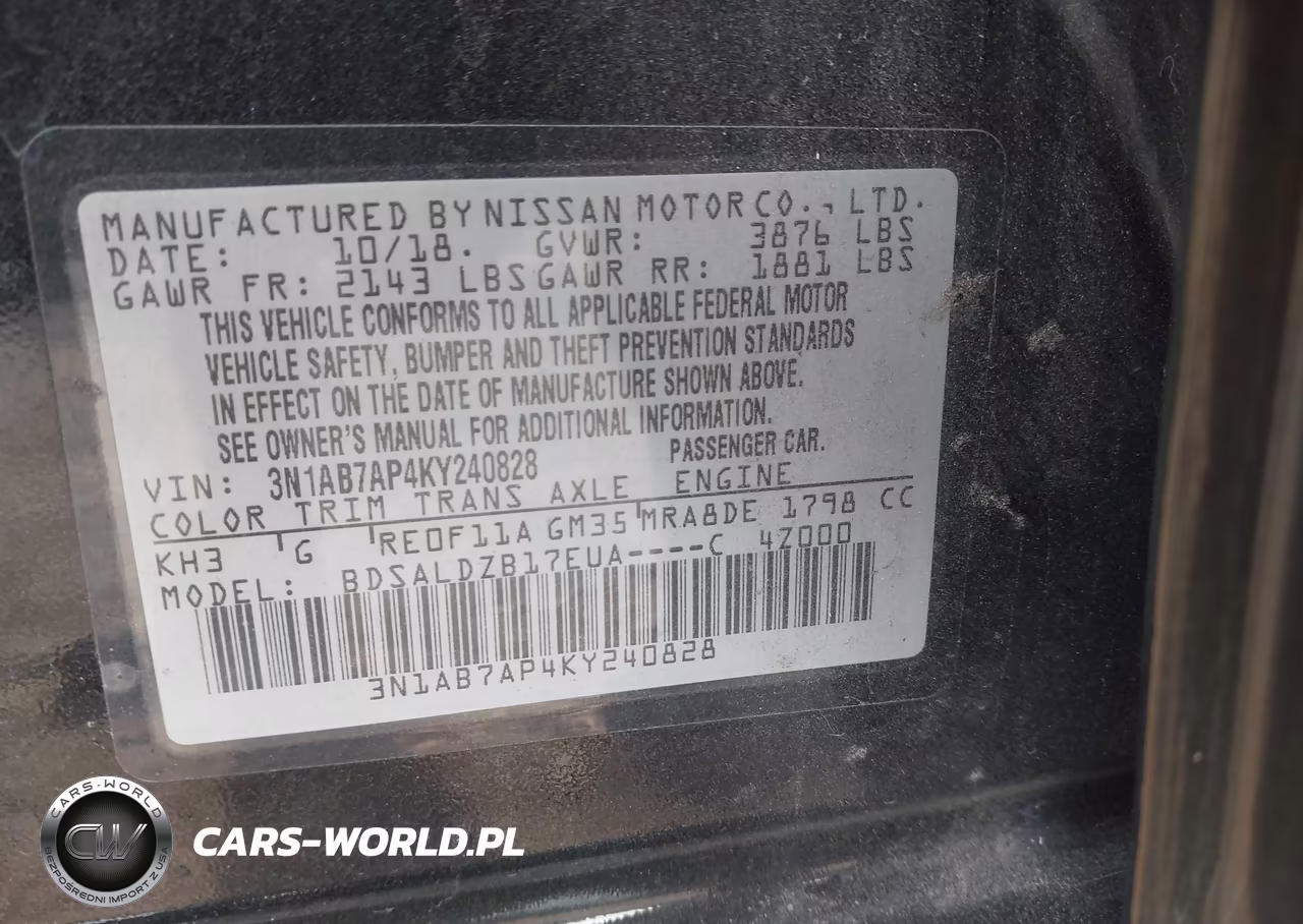 2019 Nissan Sentra Sv VIN:3N1AB7AP4KY240828 - 9