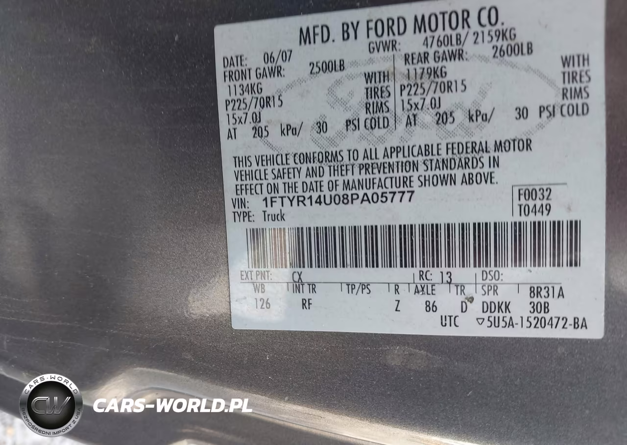 2008 Ford Ranger Xlt VIN:1FTYR14U08PA05777 - 9