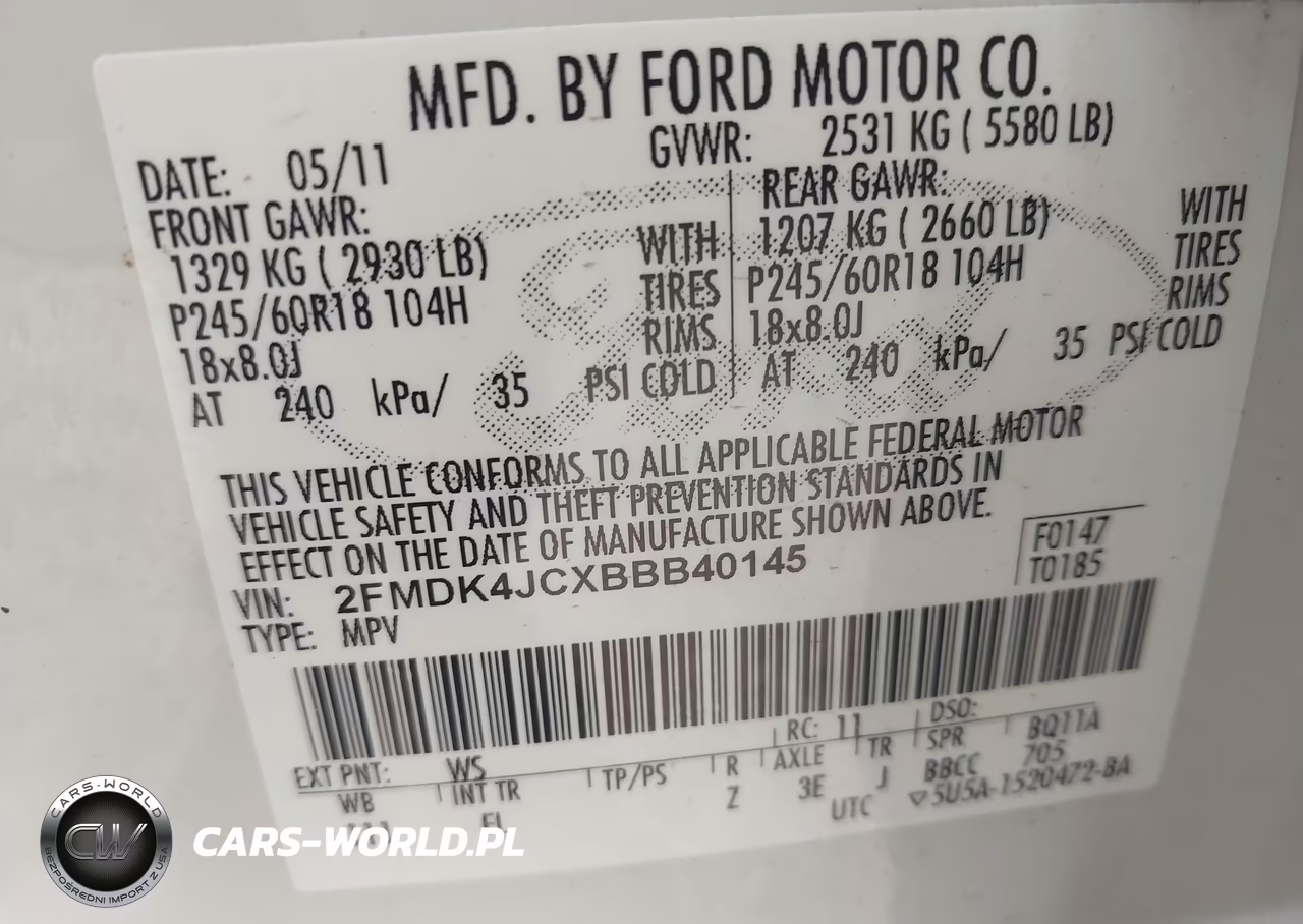 2011 Ford Edge Sel VIN:2FMDK4JCXBBB40145 - 9