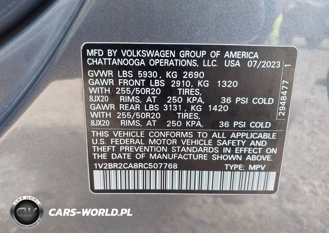 2024 Volkswagen Atlas 2.0T Sel VIN:1V2BR2CA8RC507768 - 9
