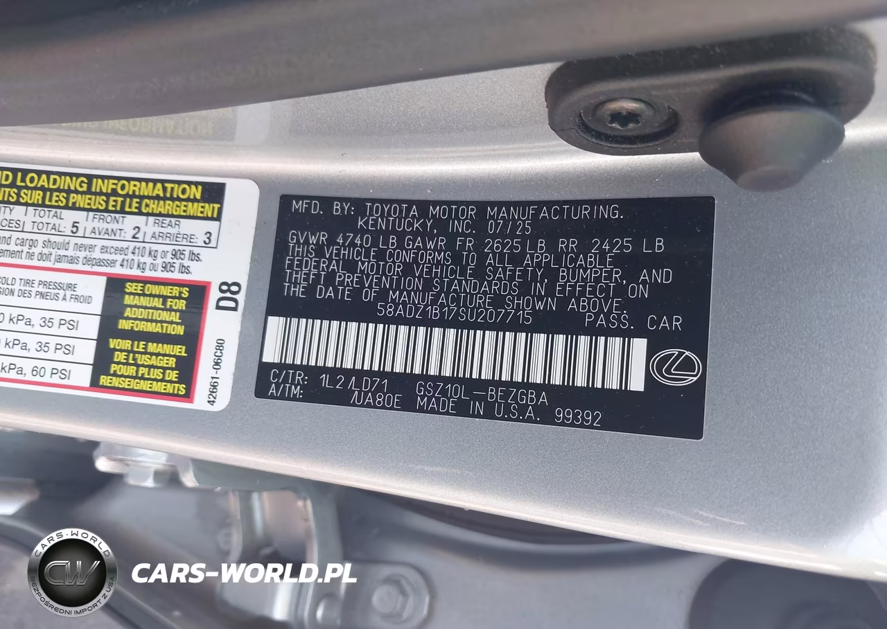 2025 Lexus Es 350 VIN:58ADZ1B17SU207715 - 9