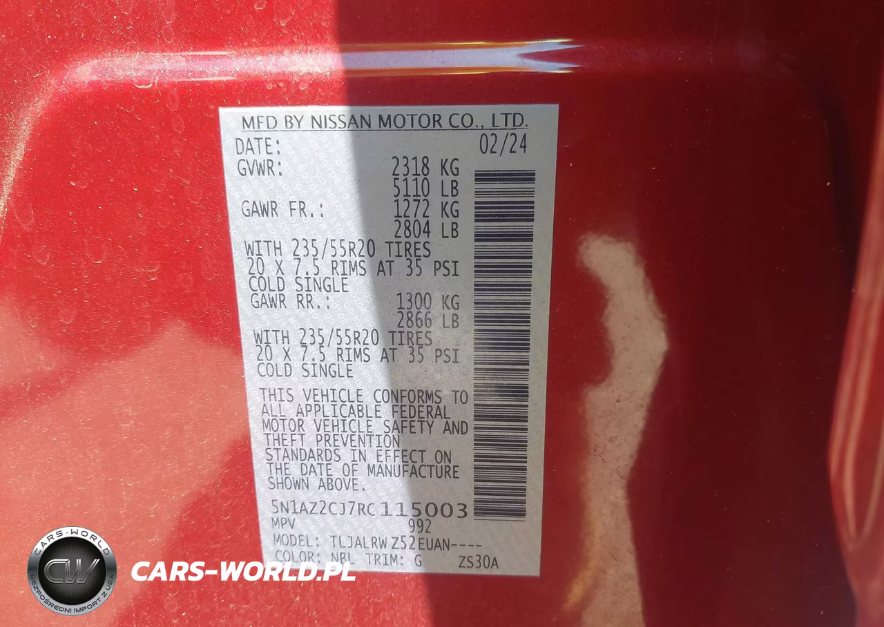 2024 Nissan Murano Sl VIN:5N1AZ2CJ7RC115003 - 9