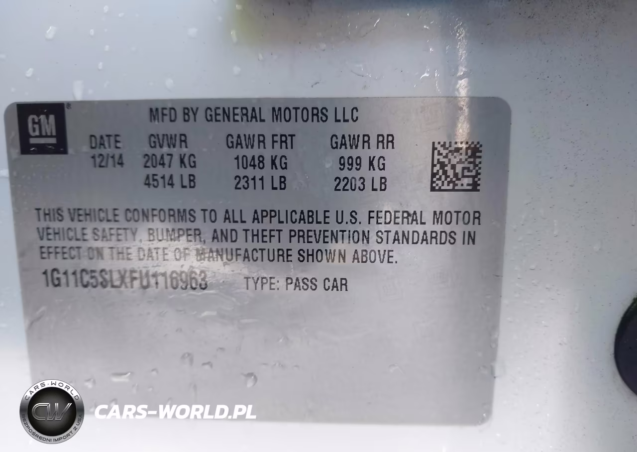 2015 Chevrolet Malibu 1Lt VIN:1G11C5SLXFU116963 - 9