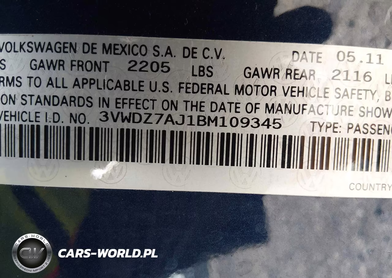 2011 Volkswagen Jetta 2.5L Se VIN:3VWDZ7AJ1BM109345 - 9