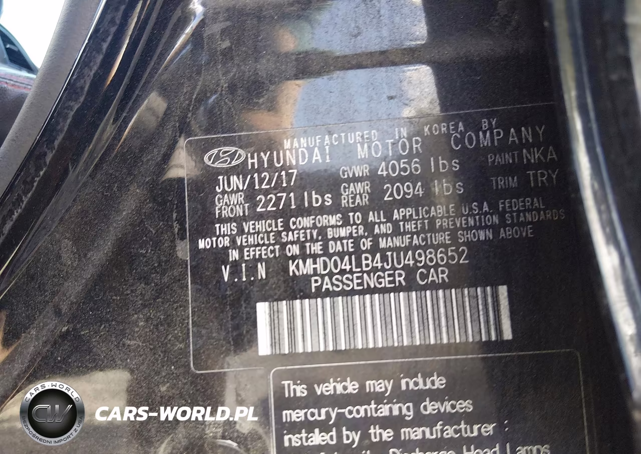 2018 Hyundai Elantra Sport VIN:KMHD04LB4JU498652 - 9