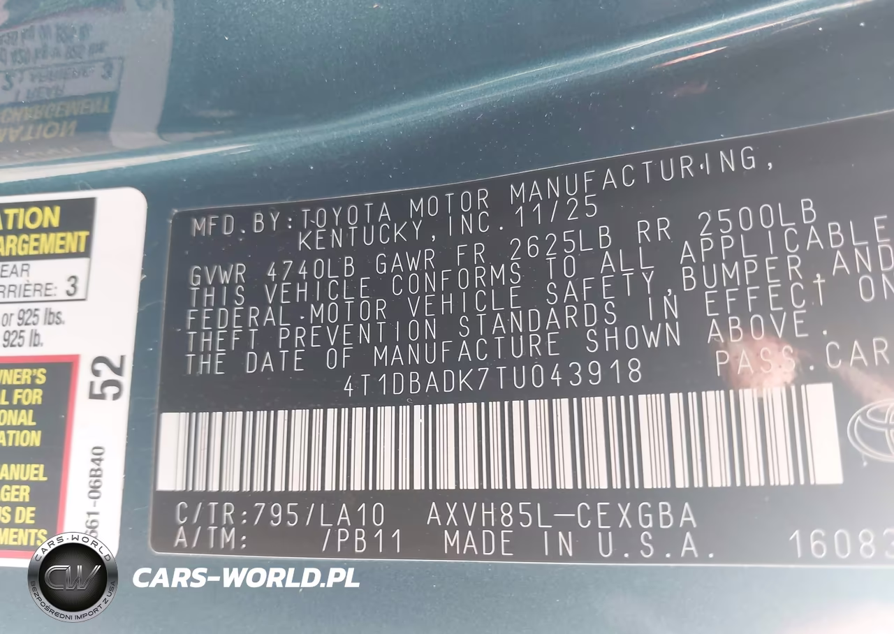 2026 Toyota Camry Xle VIN:4T1DBADK7TU043918 - 9