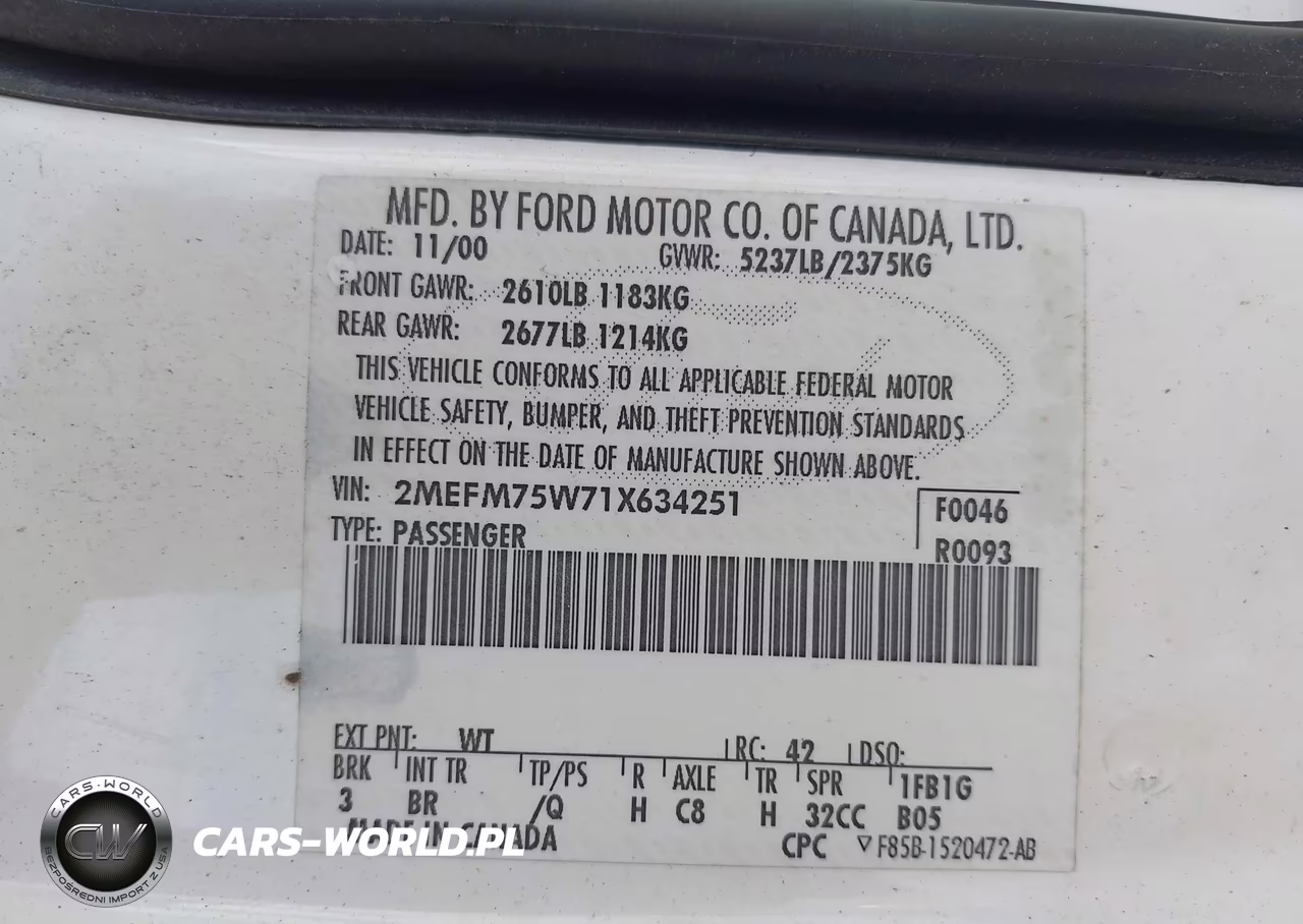 2001 Mercury Grand Marquis Ls VIN:2MEFM75W71X634251 - 9