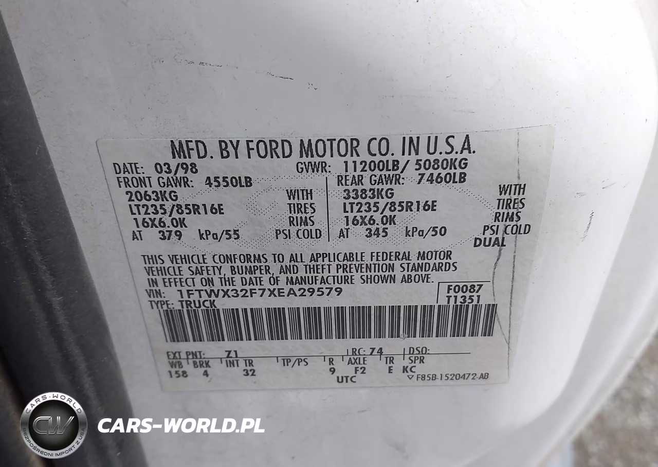 1999 Ford F-350 Lariat-Xl-Xlt VIN:1FTWX32F7XEA29579 - 8