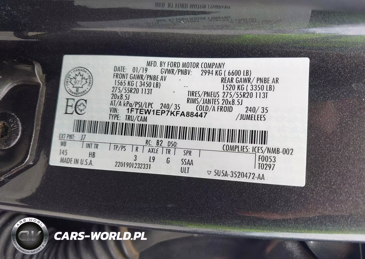 2019 Ford F-150 Lariat VIN:1FTEW1EP7KFA88447 - 9
