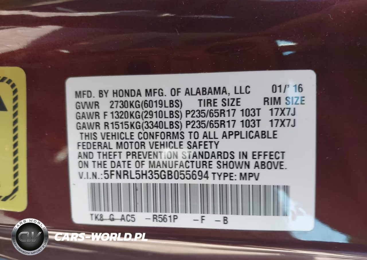 2016 Honda Odyssey Se VIN:5FNRL5H35GB055694 - 9