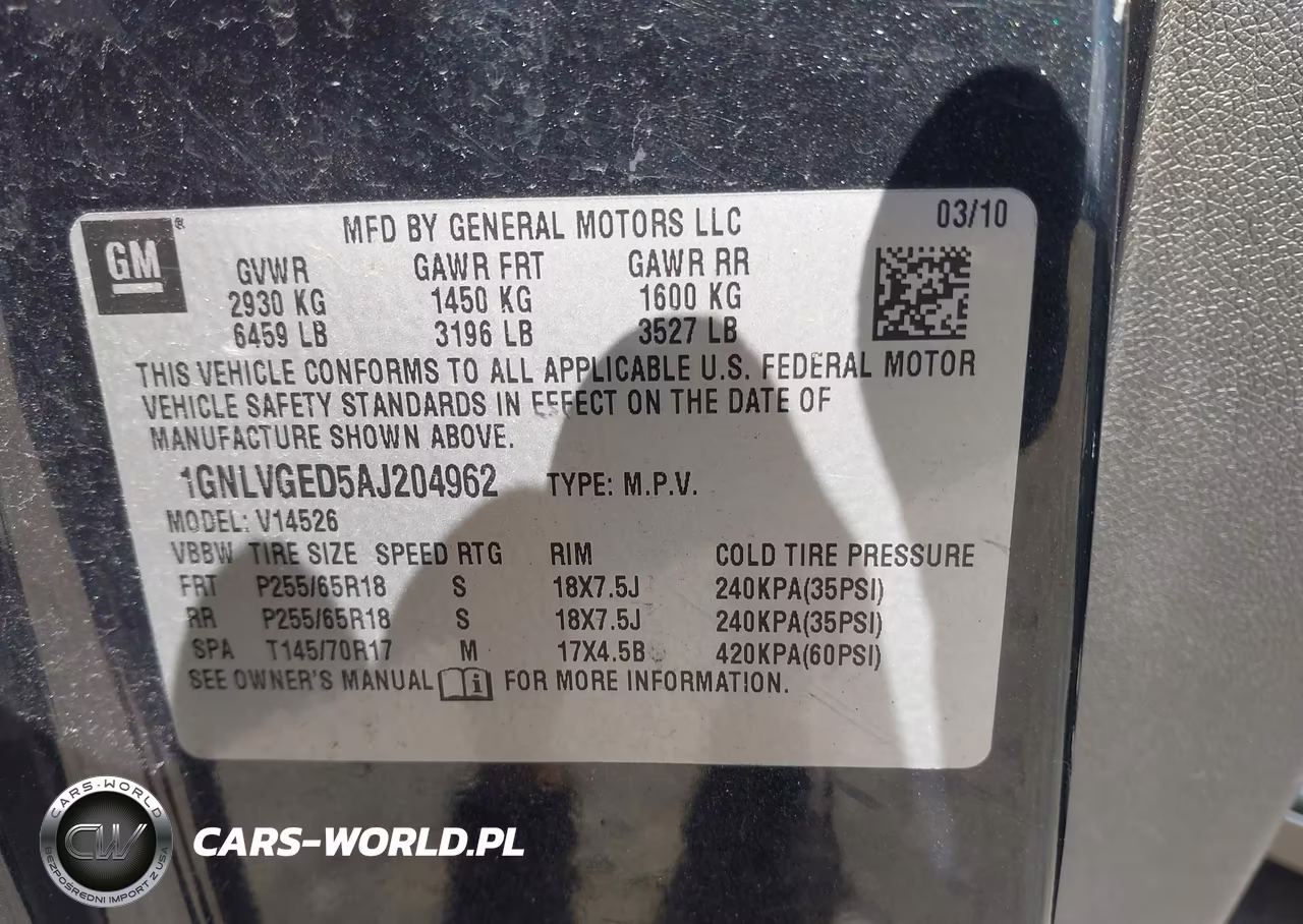 2010 Chevrolet Traverse Lt VIN:1GNLVGED5AJ204962 - 9