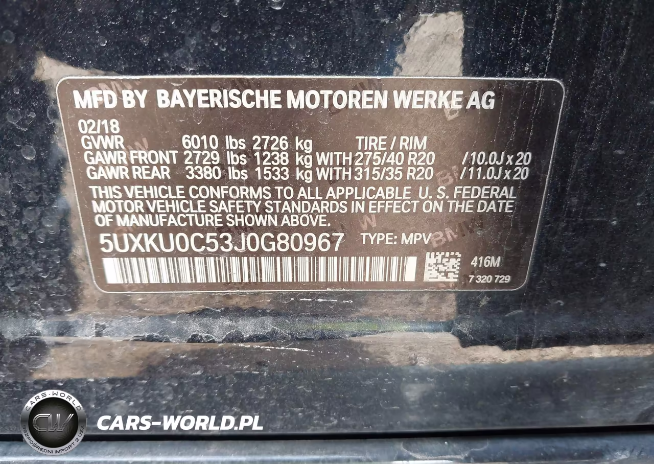 2018 BMW X6 Sdrive35I VIN:5UXKU0C53J0G80967 - 9