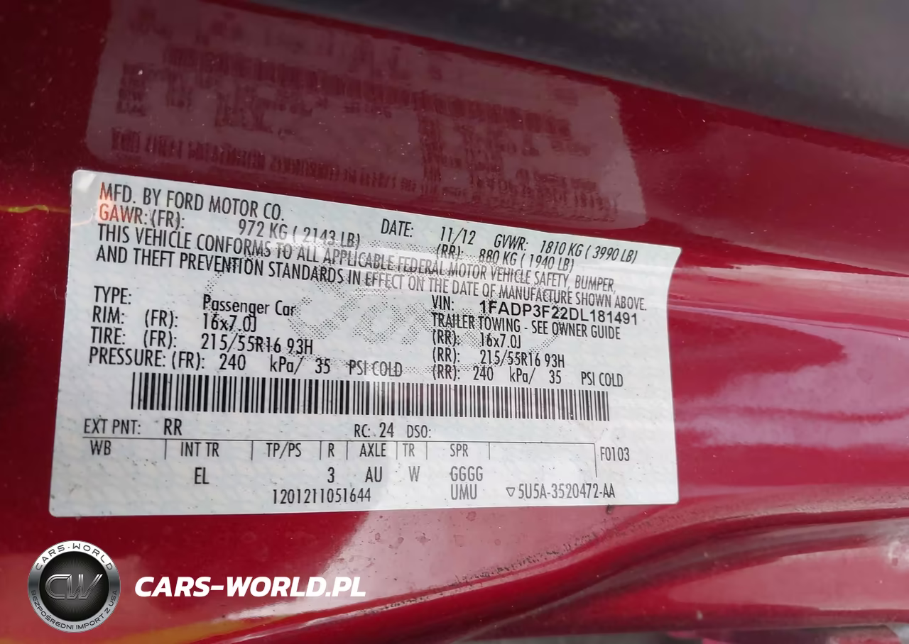 2013 Ford Focus Se VIN:1FADP3F22DL181491 - 9