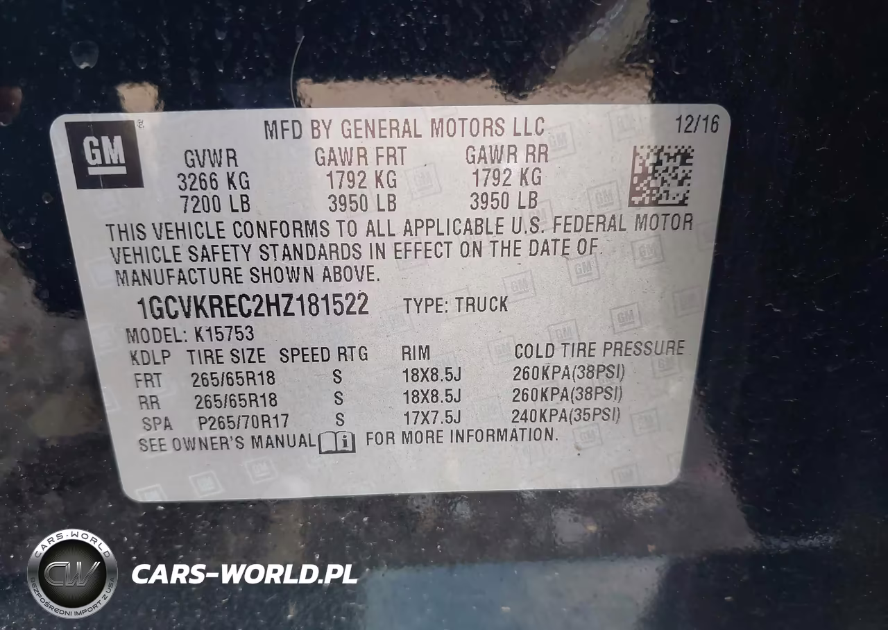 2017 Chevrolet Silverado 1500 2Lt VIN:1GCVKREC2HZ181522 - 9
