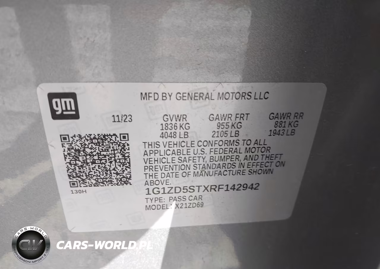 2024 Chevrolet Malibu Fwd 1Lt VIN:1G1ZD5STXRF142942 - 9