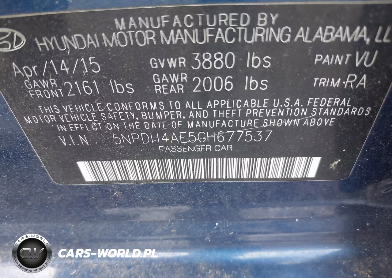 2016 Hyundai Elantra Se VIN:5NPDH4AE5GH677537 - 9