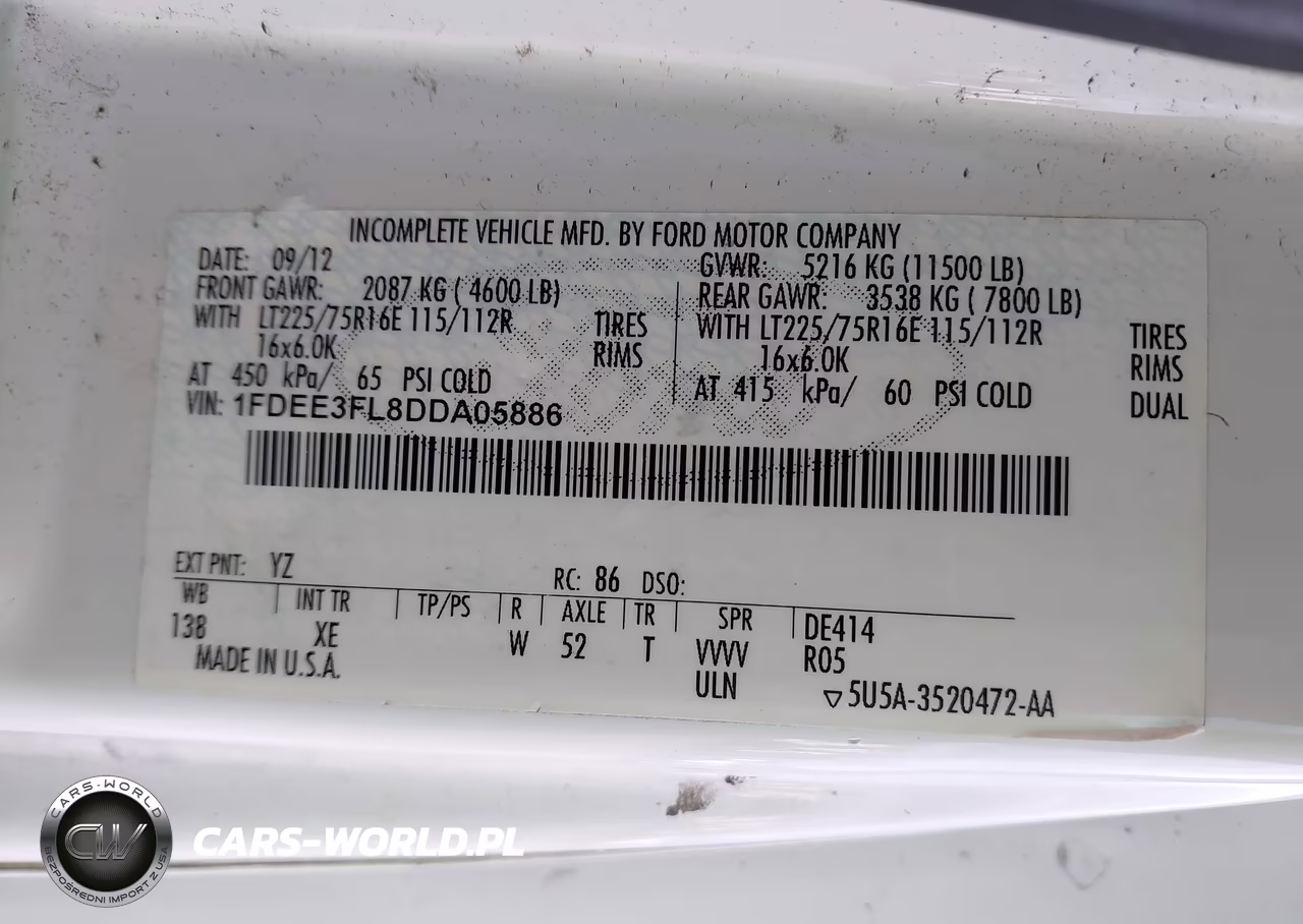 2013 Ford E-350 Cutaway VIN:1FDEE3FL8DDA05886 - 8
