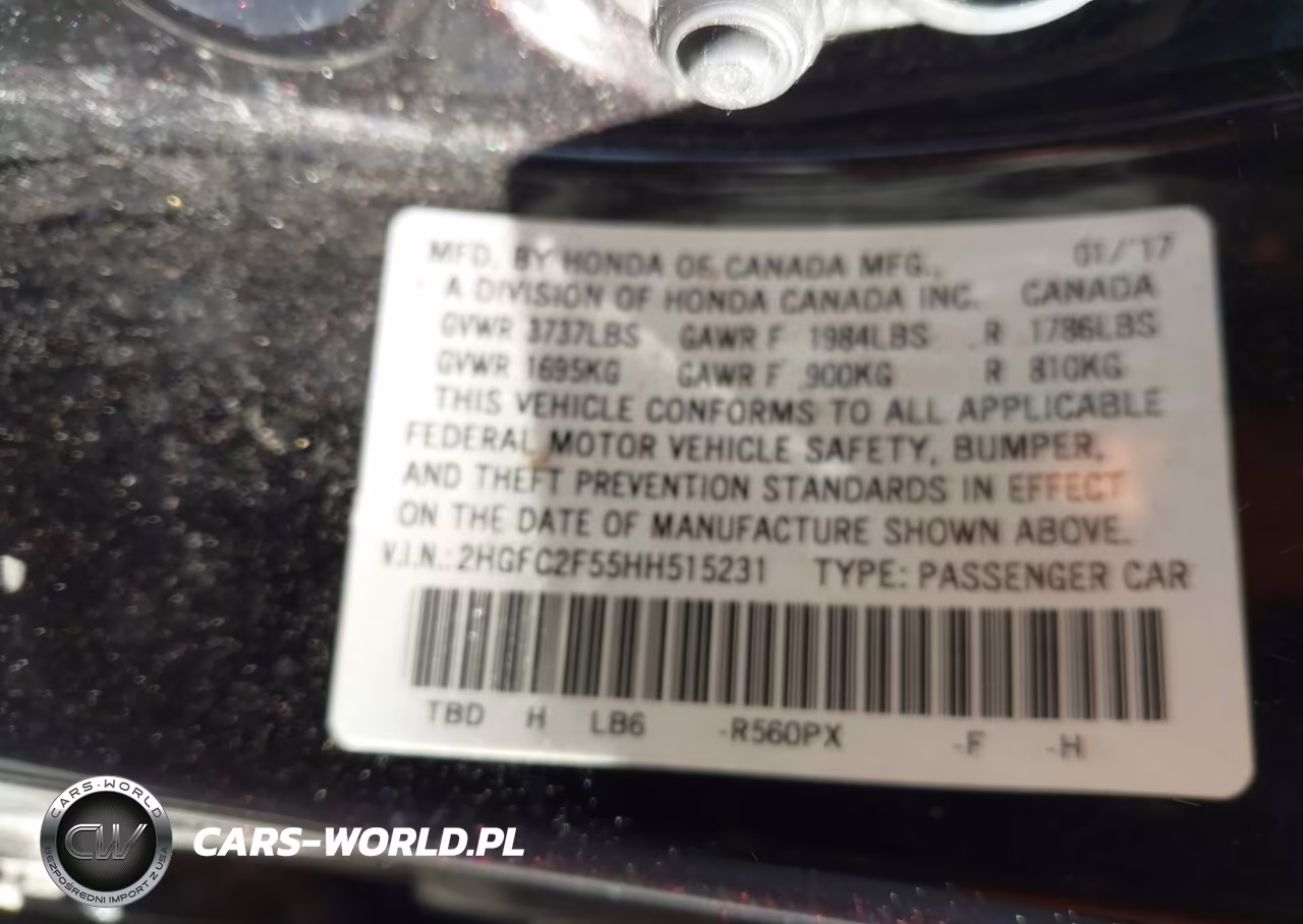 2017 Honda Civic Lx VIN:2HGFC2F55HH515231 - 9