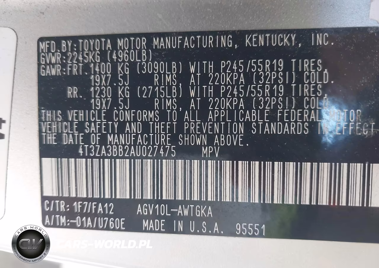 2010 Toyota Venza VIN:4T3ZA3BB2AU027475 - 9