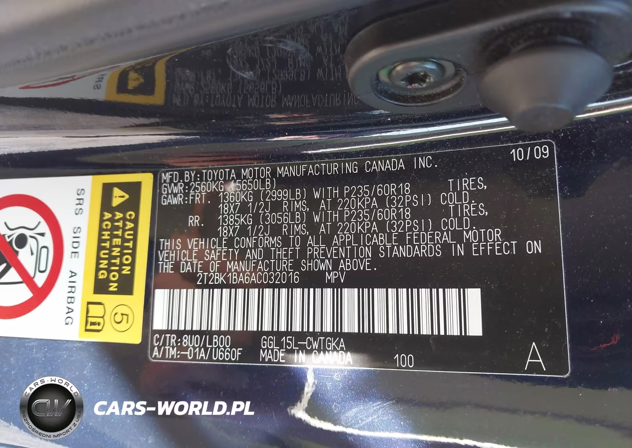 2010 Lexus Rx 350 VIN:2T2BK1BA6AC032016 - 9