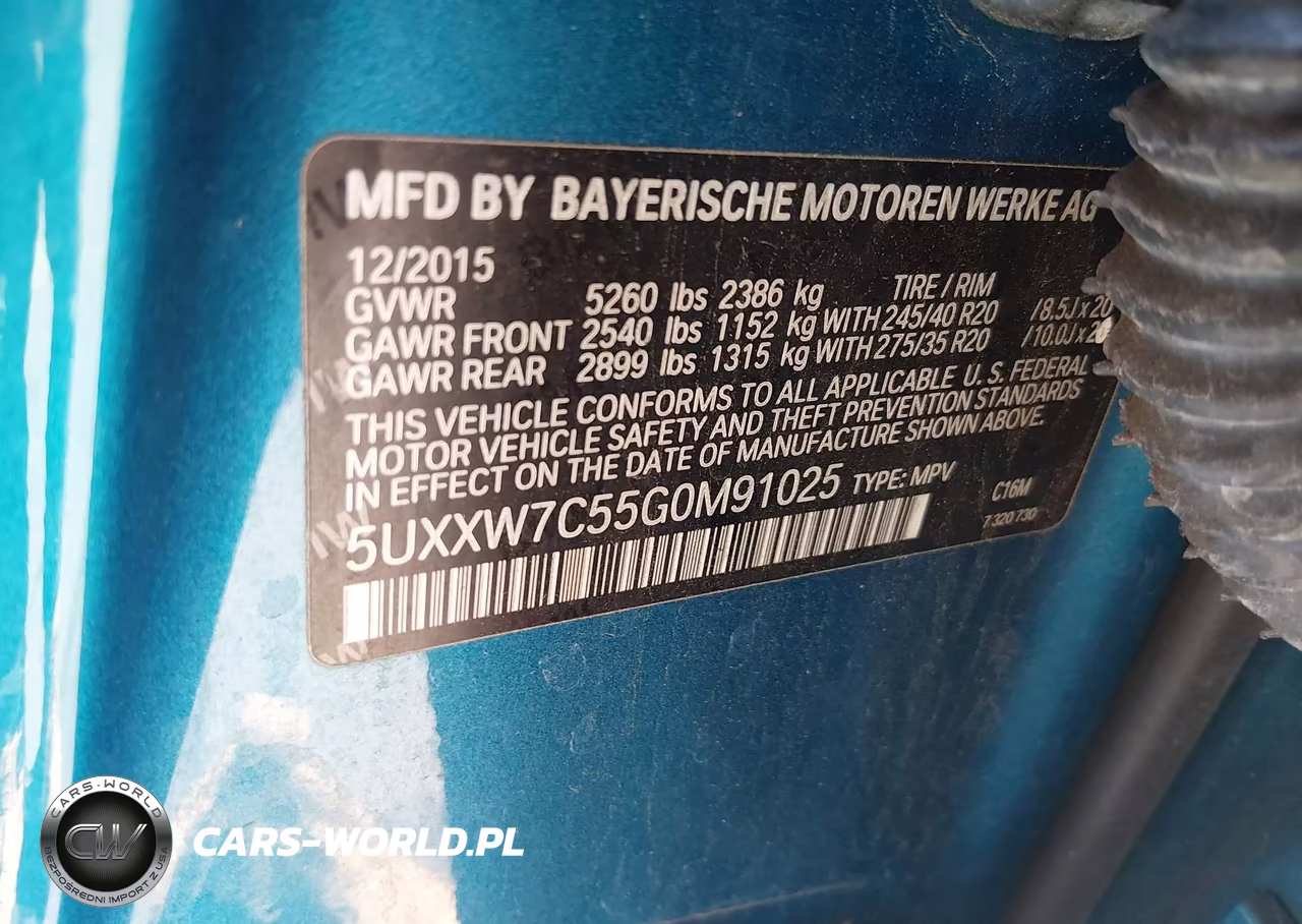 2016 BMW X4 M40I VIN:5UXXW7C55G0M91025 - 9