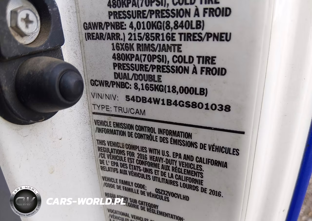 2016 Isuzu Npr Gas Reg VIN:54DB4W1B4GS801038 - 8