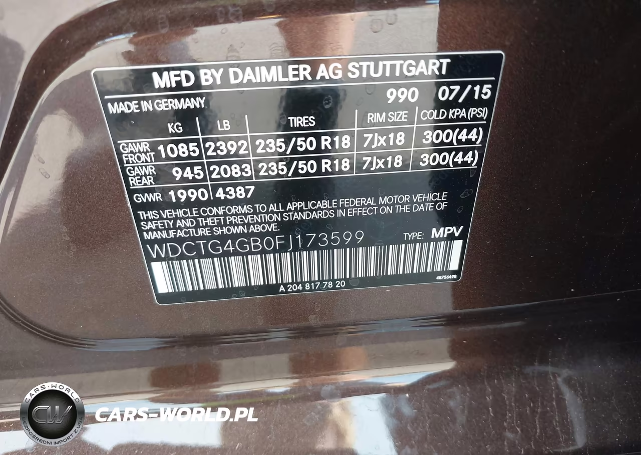 2015 Mercedes-Benz Gla 250 4Matic VIN:WDCTG4GB0FJ173599 - 9