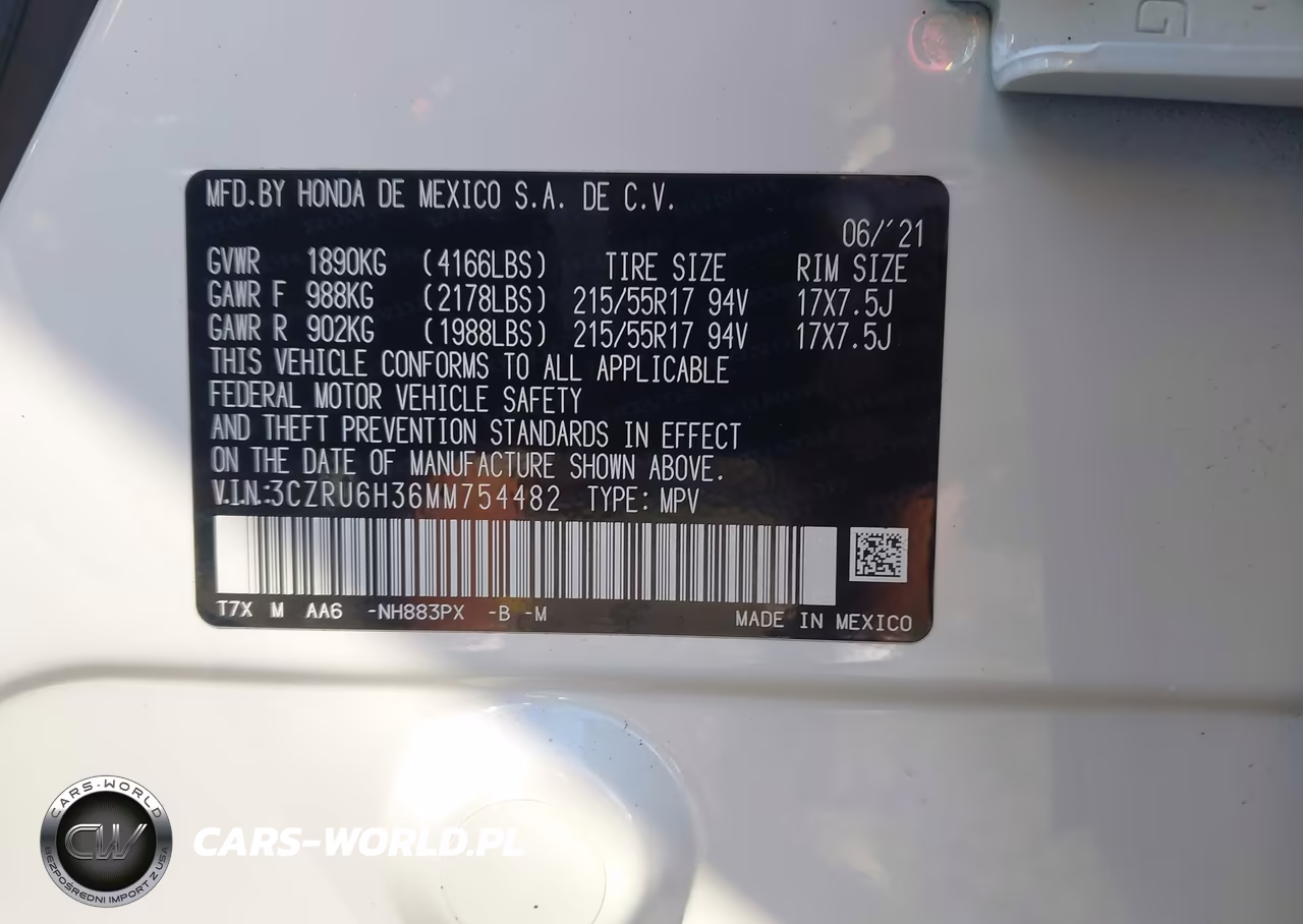 2021 Honda Hr-V Awd Lx VIN:3CZRU6H36MM754482 - 9
