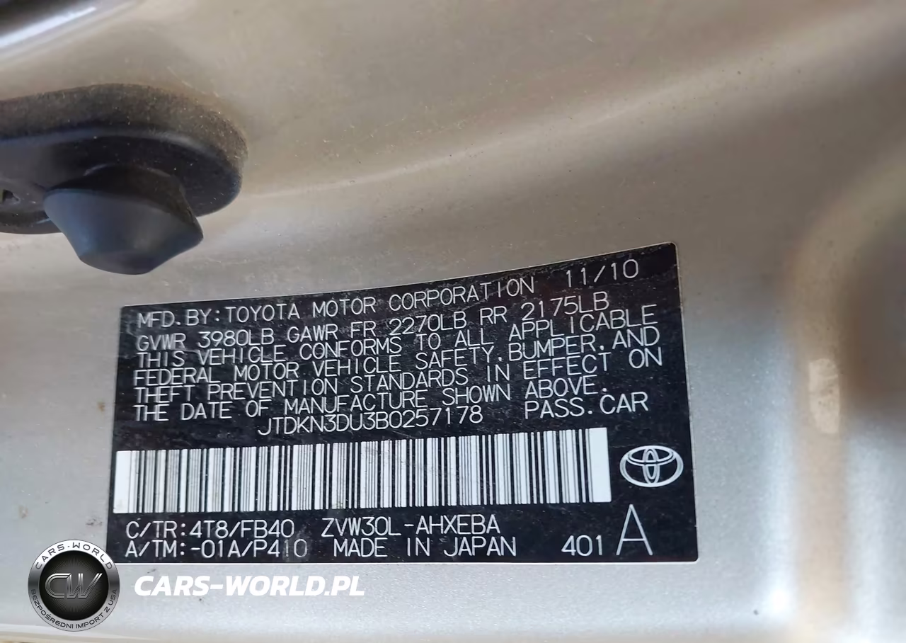 2011 Toyota Prius Two VIN:JTDKN3DU3B0257178 - 9