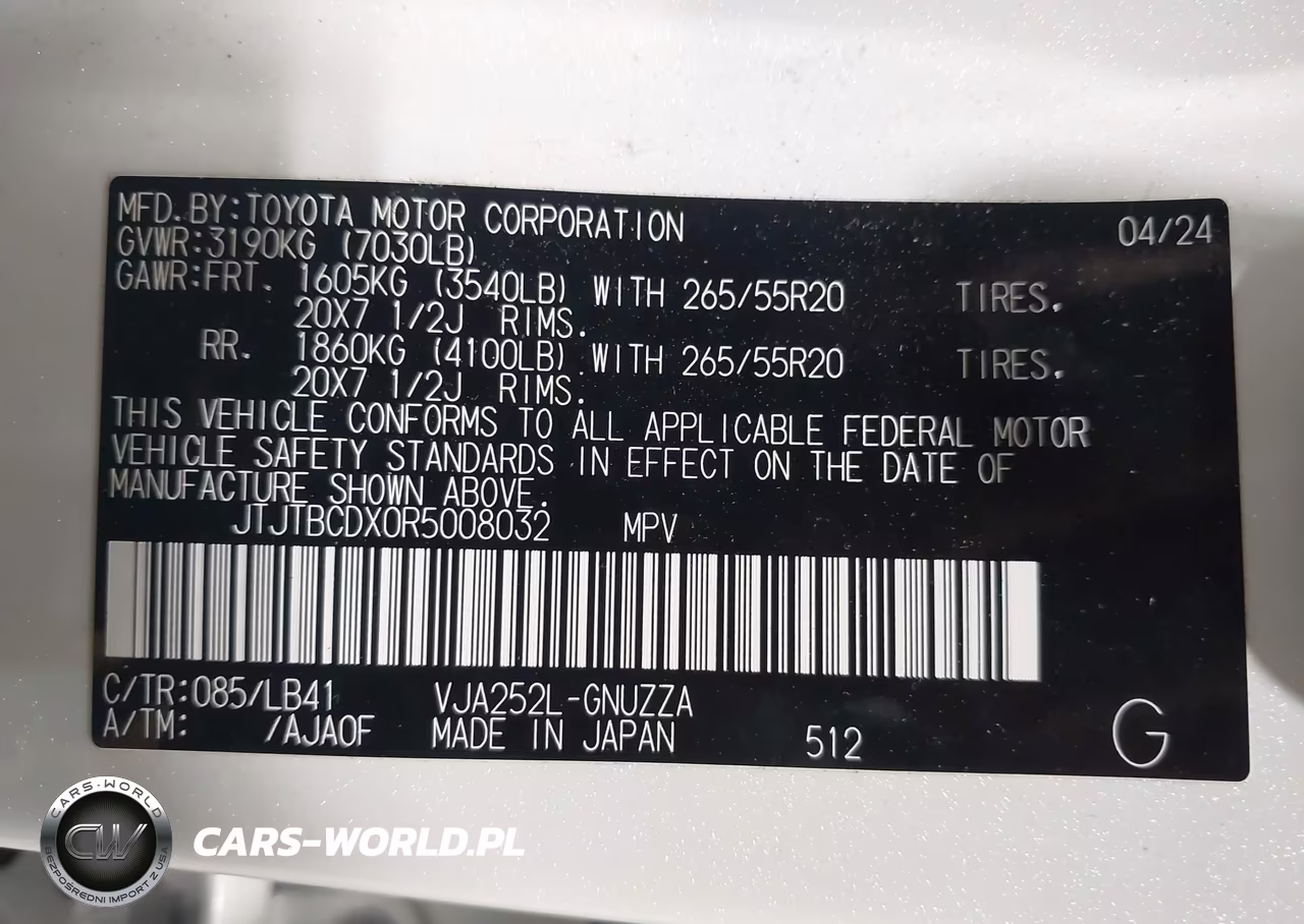 2024 Lexus Gx 550 Premium+ VIN:JTJTBCDX0R5008032 - 9