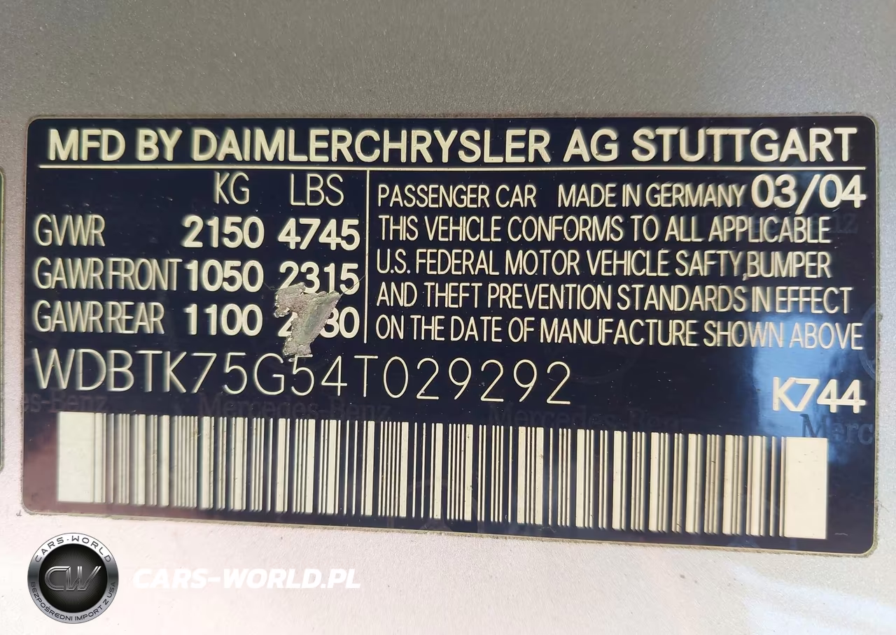 2004 Mercedes-Benz Clk 500 VIN:WDBTK75G54T029292 - 9