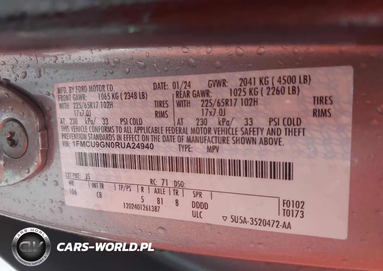 2024 Ford Escape Active VIN:1FMCU9GN0RUA24940 - 9
