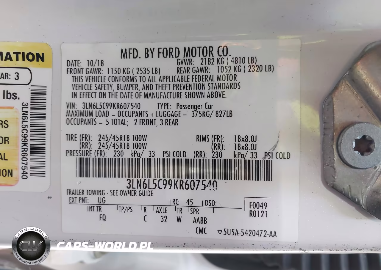 2019 Lincoln Mkz Reserve I VIN:3LN6L5C99KR607540 - 9