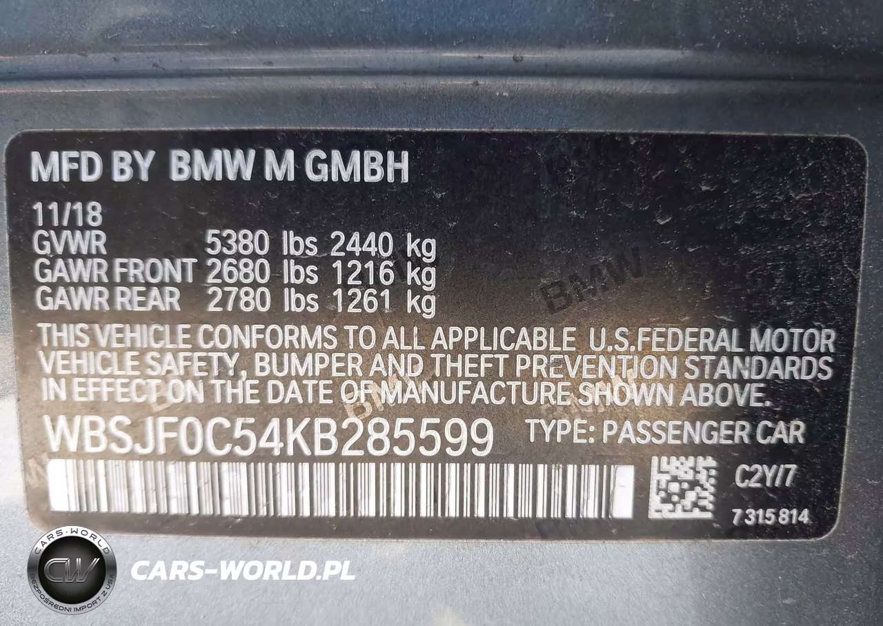 2019 BMW M5 VIN:WBSJF0C54KB285599 - 9