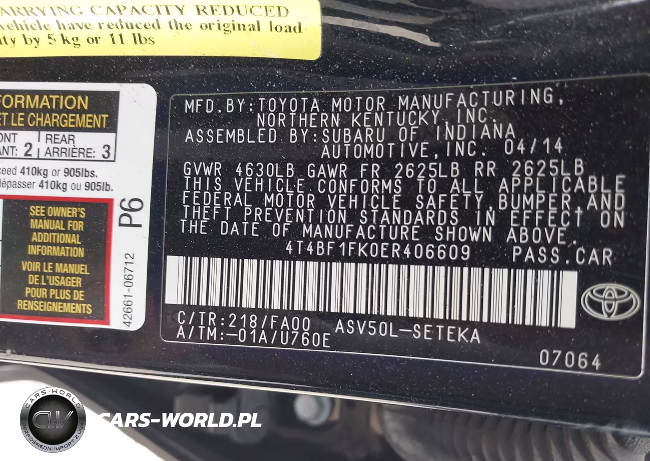 2014 Toyota Camry L VIN:4T4BF1FK0ER406609 - 9
