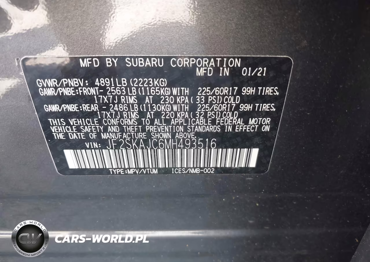 2021 Subaru Forester Premium VIN:JF2SKAJC6MH493516 - 9