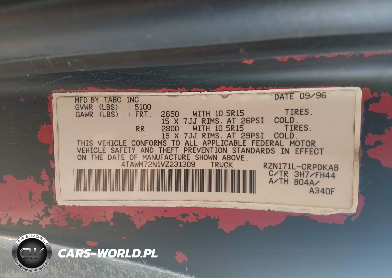1997 Toyota Tacoma VIN:4TAWM72N1VZ231309 - 9