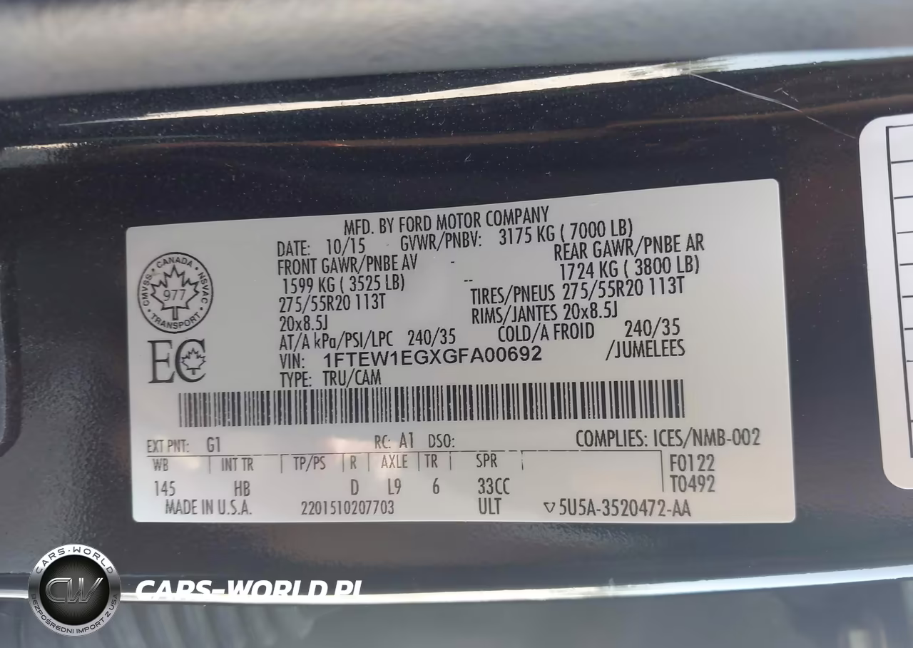 2016 Ford F-150 Lariat VIN:1FTEW1EGXGFA00692 - 9