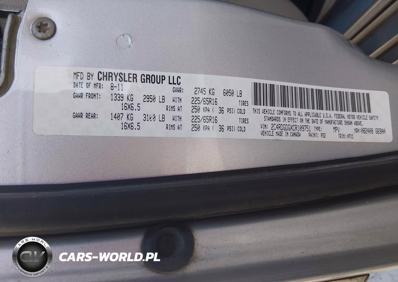 2012 Dodge Grand Caravan Crew VIN:2C4RDGDGXCR109751 - 9