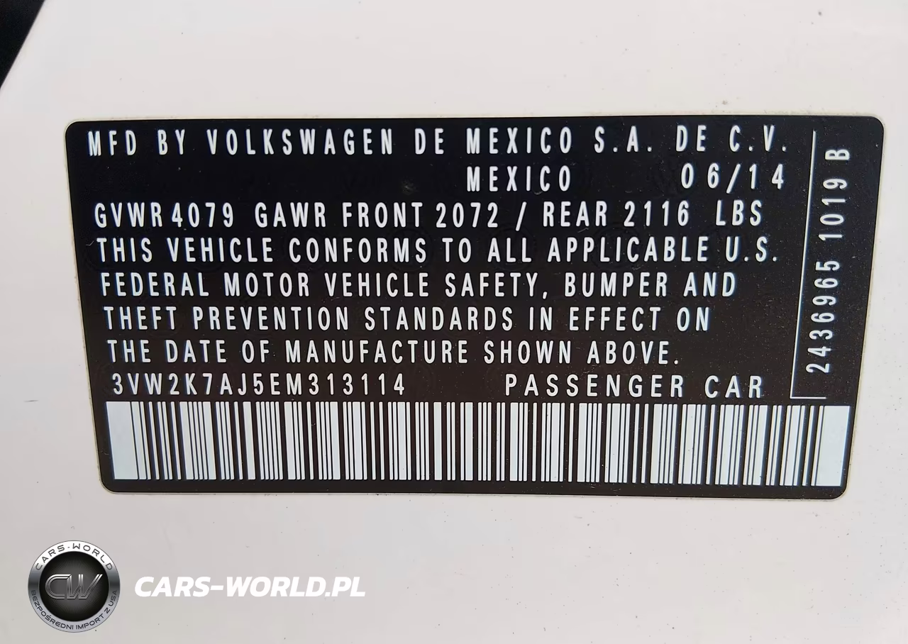 2014 Volkswagen Jetta 2.0L S VIN:3VW2K7AJ5EM313114 - 9