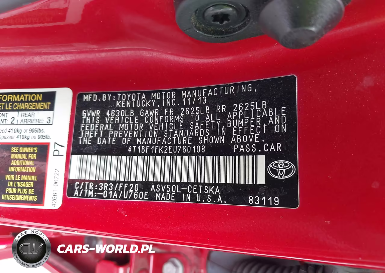 2014 Toyota Camry Se VIN:4T1BF1FK2EU760108 - 9