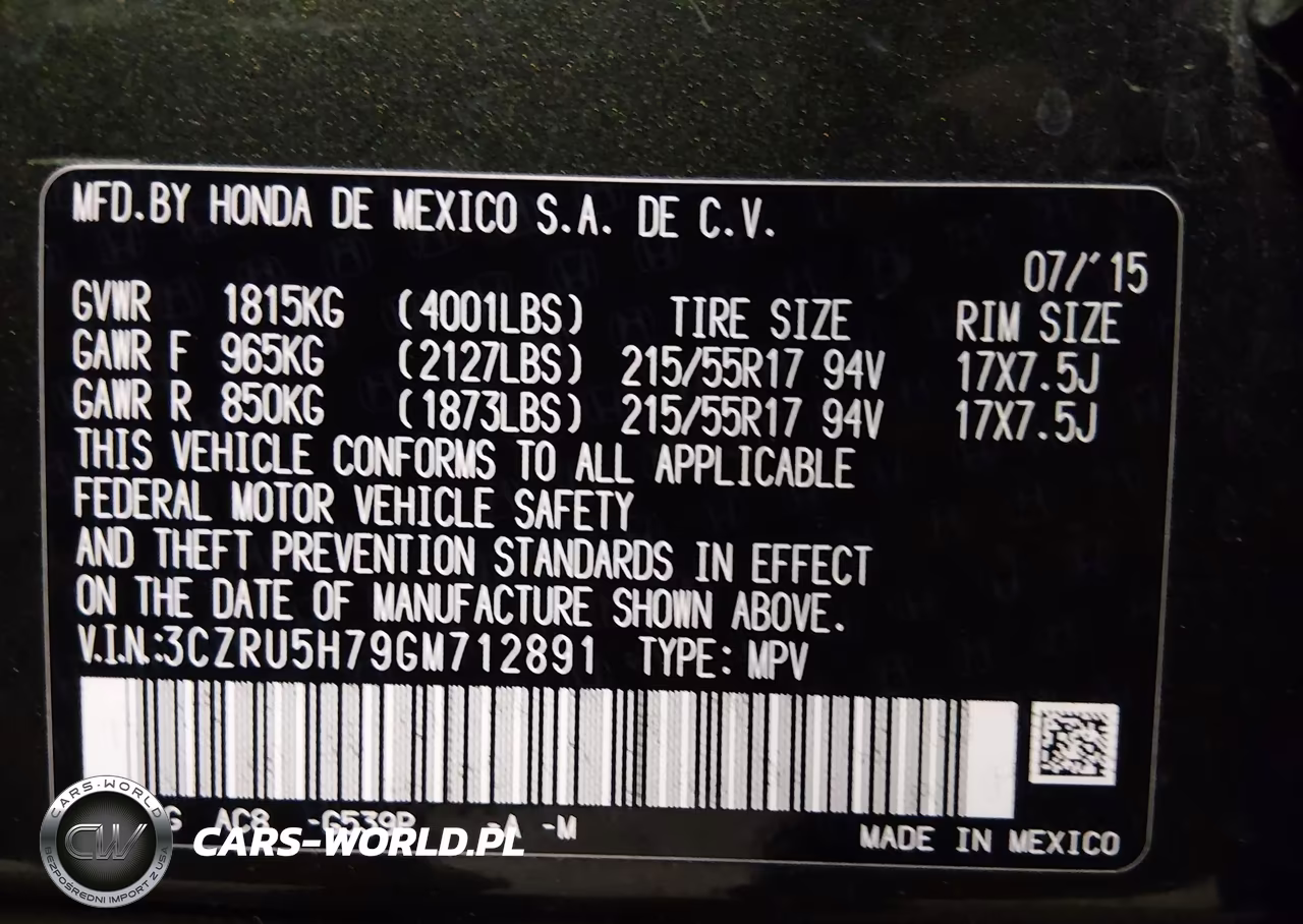 2016 Honda Hr-V Ex-L VIN:3CZRU5H79GM712891 - 9