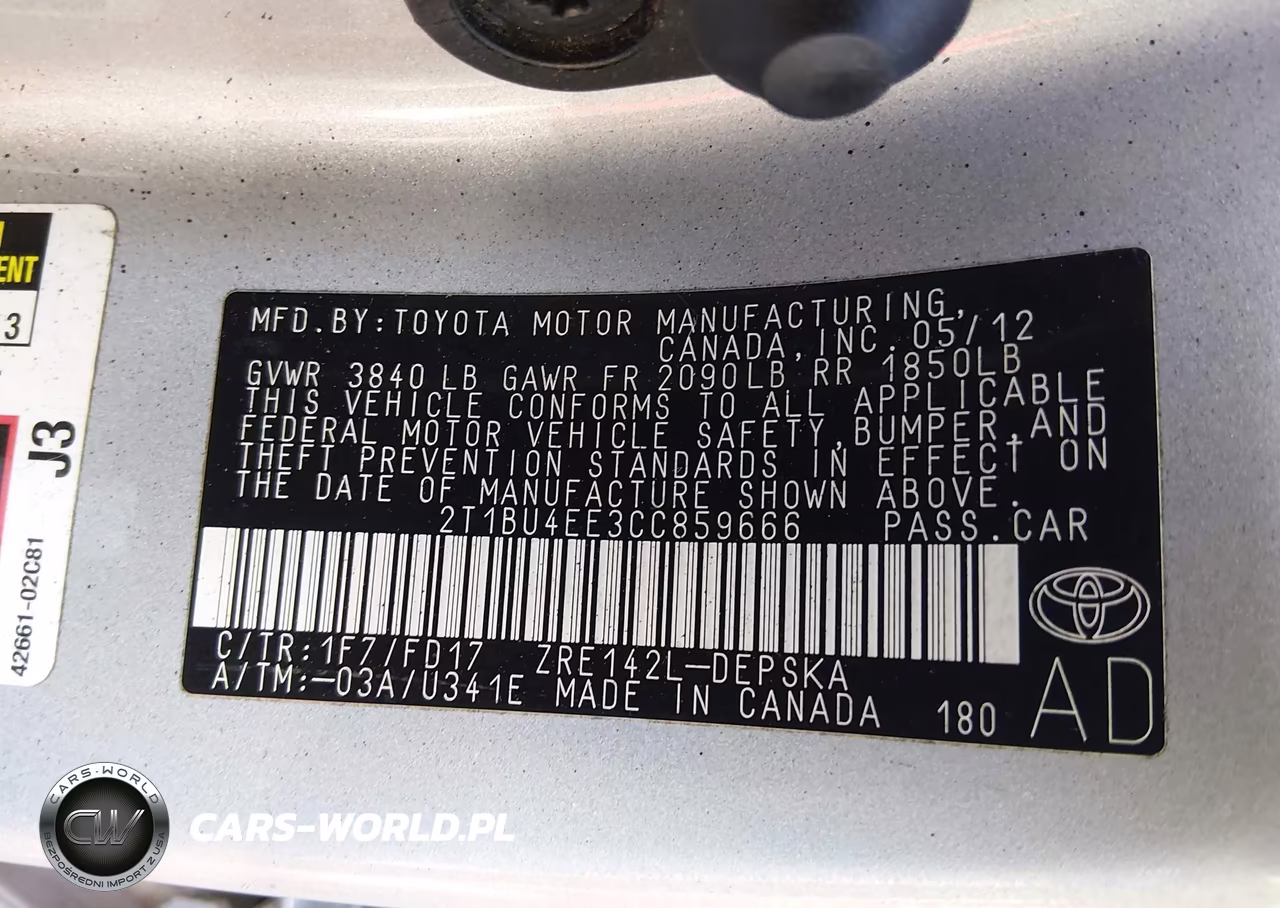 2012 Toyota Corolla S VIN:2T1BU4EE3CC859666 - 9